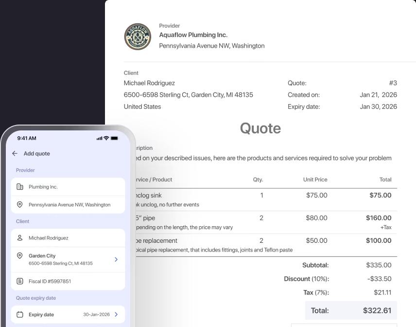 Win jobs with professional quotes