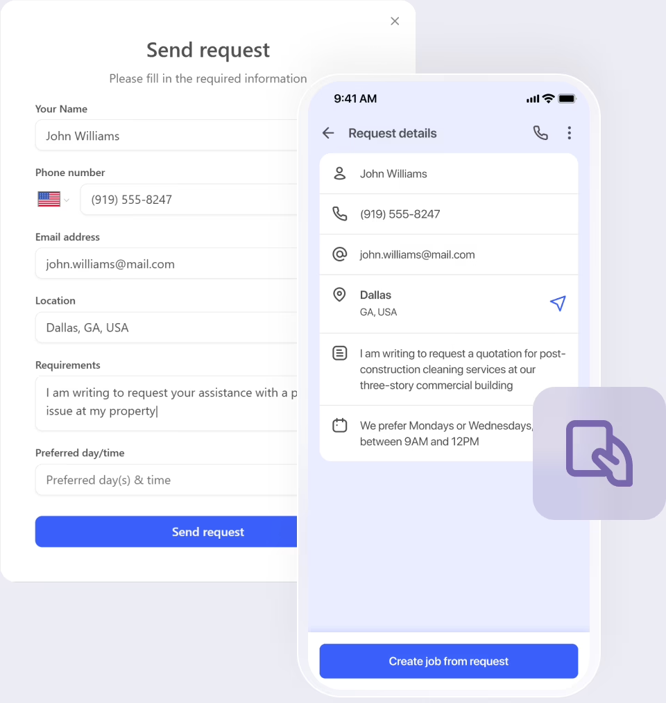 Work requests: streamline cleaning inquiries