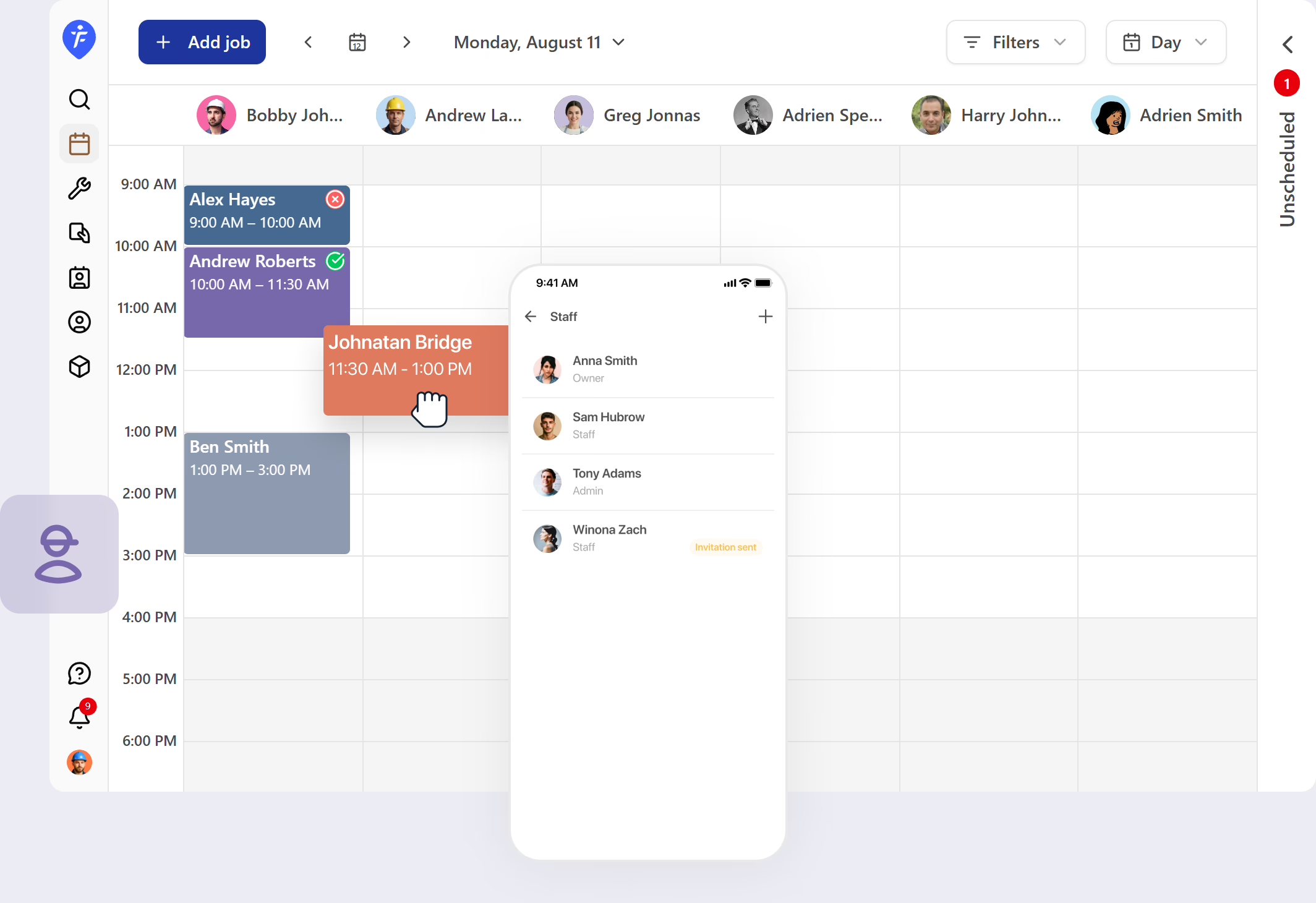 Simple team scheduling for small cleaning businesses