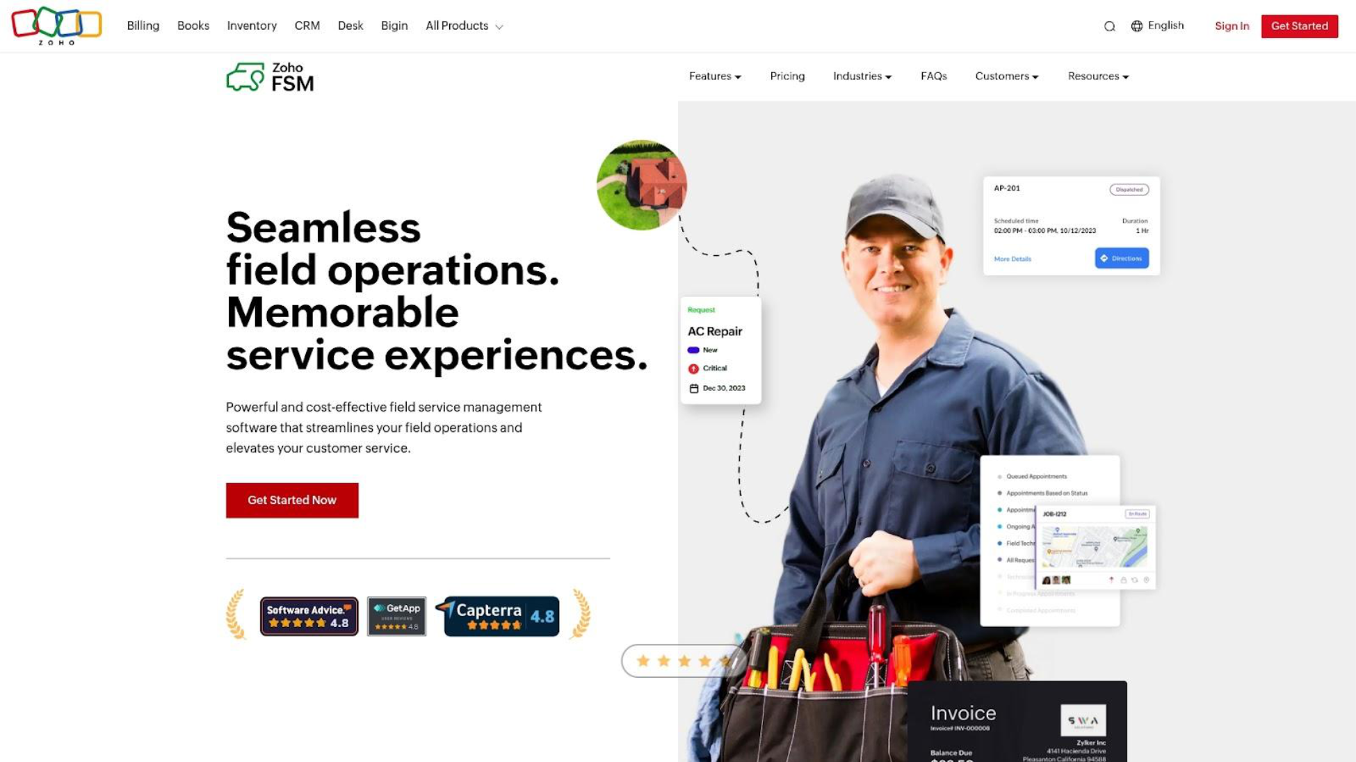 Zoho FSM - Best for Businesses Already in the Zoho Ecosystem