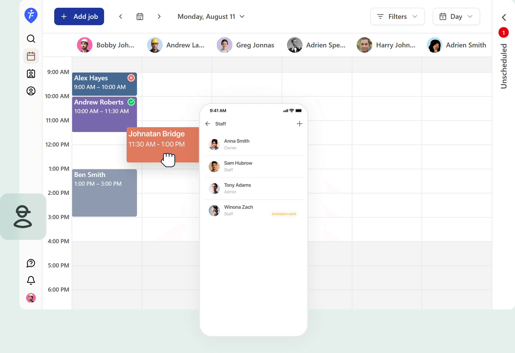 Simple staff management for pest control teams