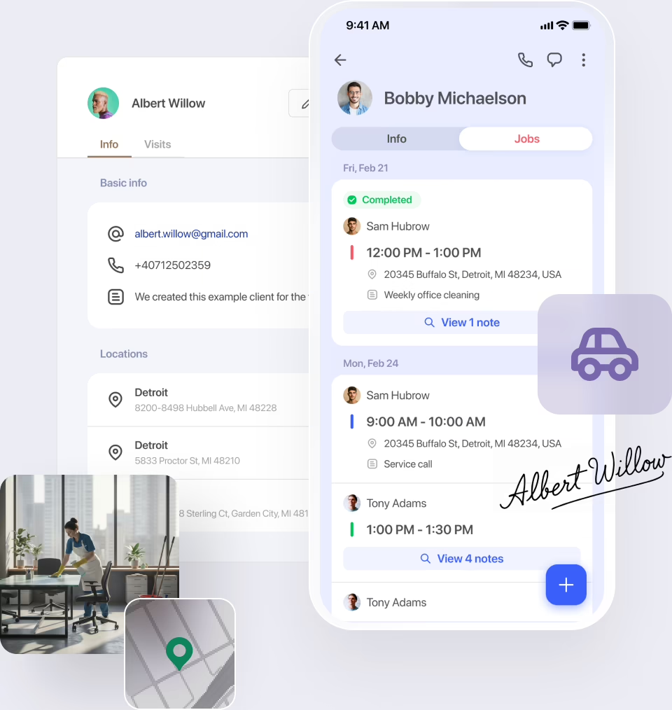 Client history stored securely in the cloud