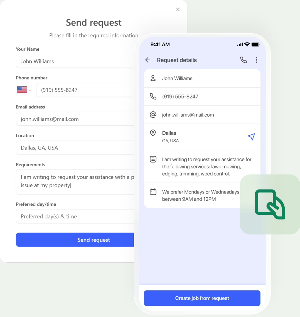 Work requests: never miss a mowing lead again