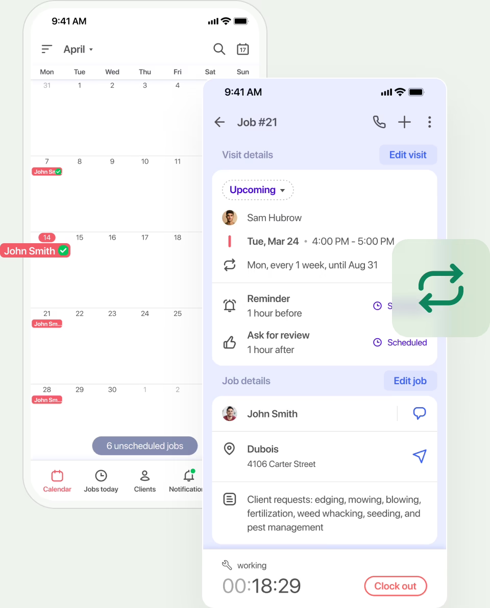 Easy scheduling for recurring visits