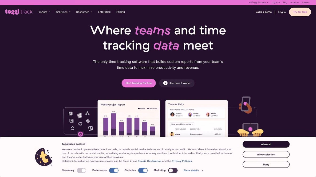 Toggl Track simple one-click time tracker