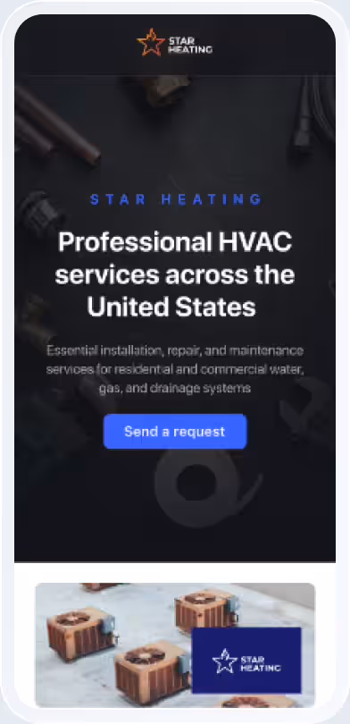 A FieldVibe business website on a phone