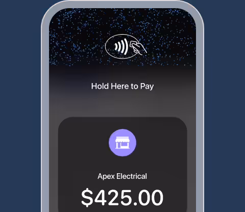 Tap to Pay screen on an iPhone asking for $425.00