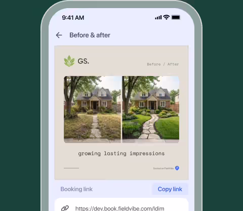 Before and after editor with both yard photos side by side