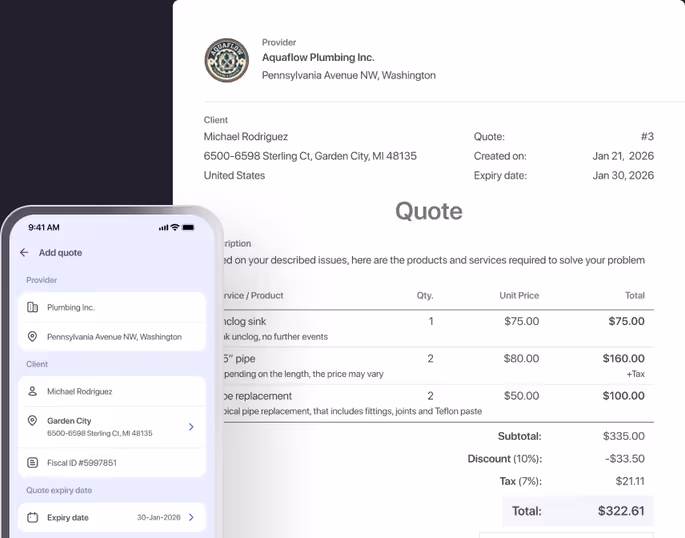 Win jobs with professional quotes