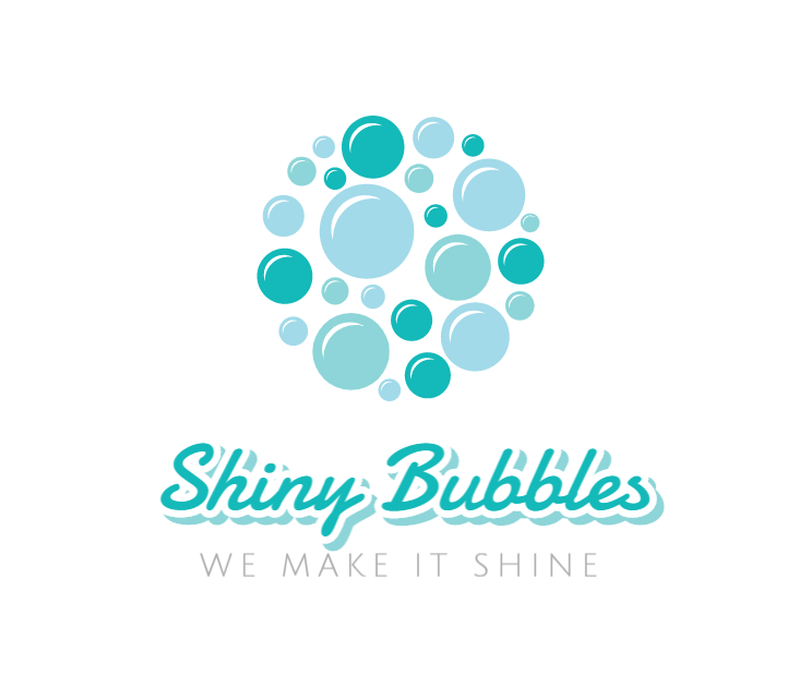 cleaning services logo example shiny bubbles