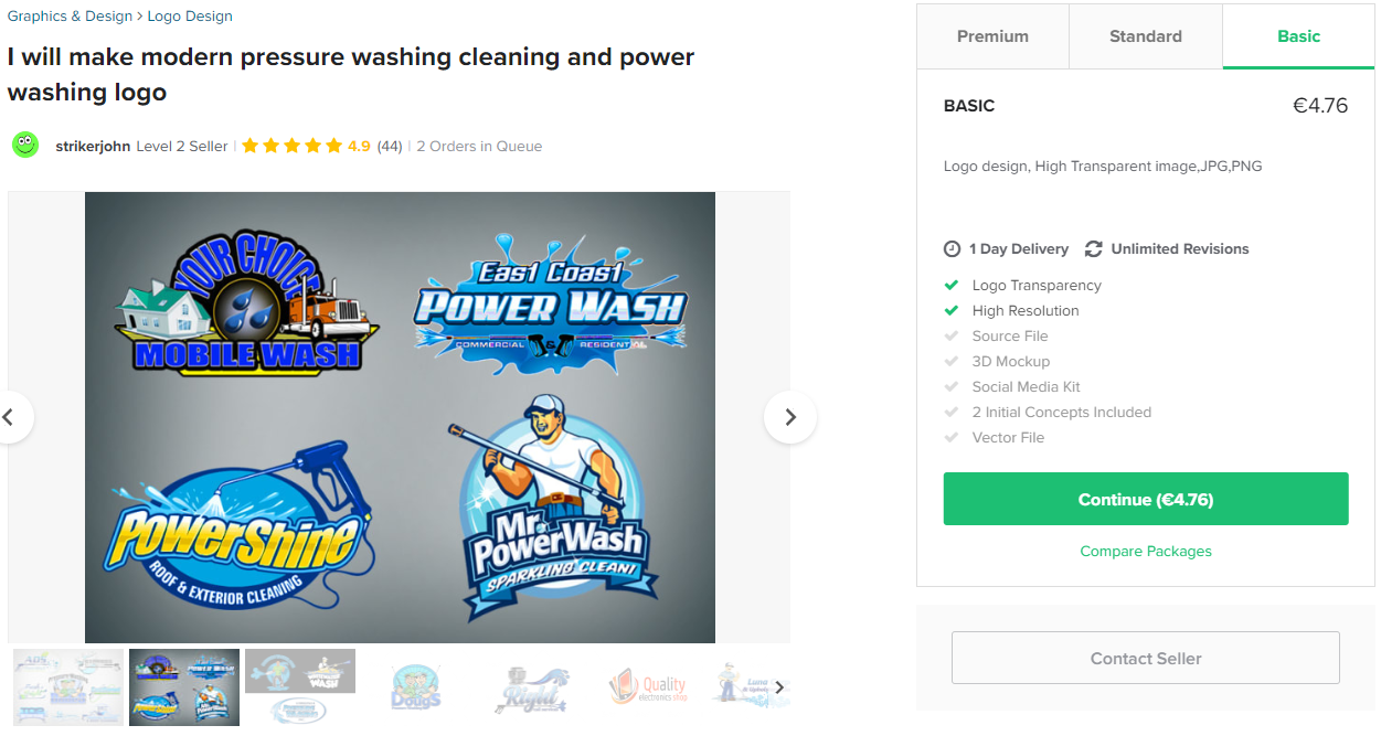 cleaning services logo example on fiverr.com