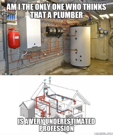 Plumbing quote and meme that describes a perfectly-installed heating system ands cites the plumbing work as being underestimated