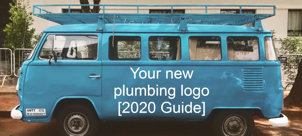 Your new plumbing logo (2020 guide) - text on a blue VW van