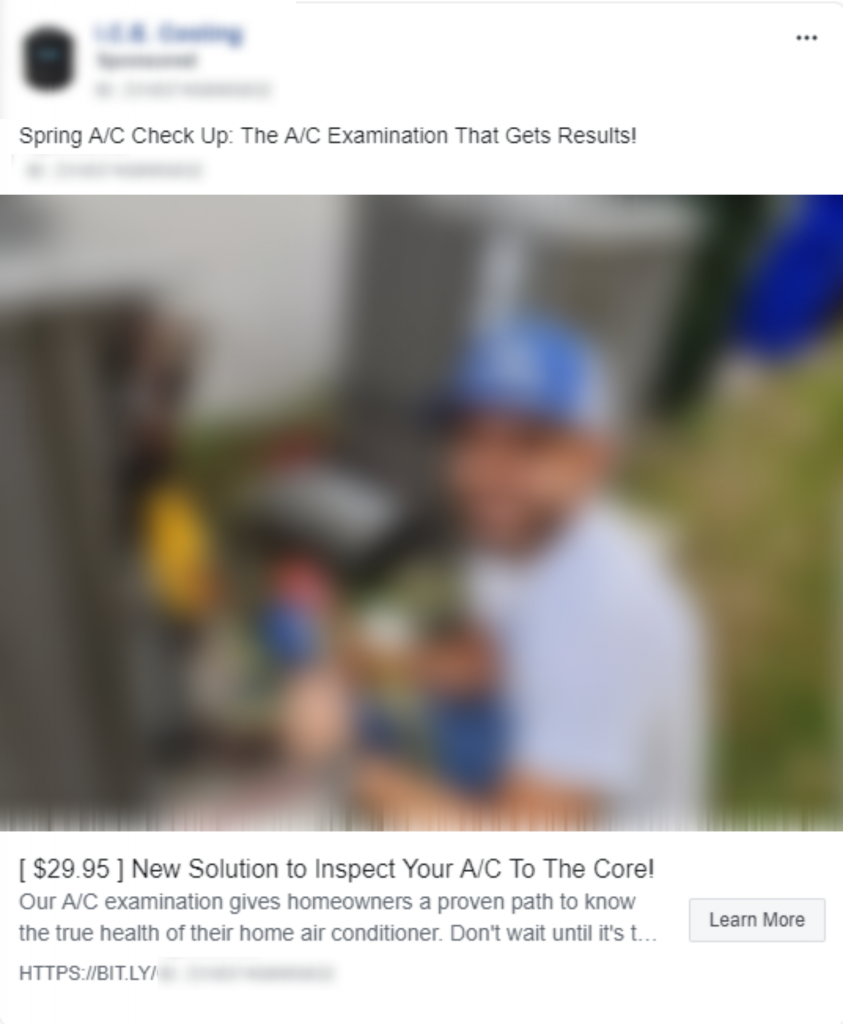 HVAC leads generation Facebook Ad 