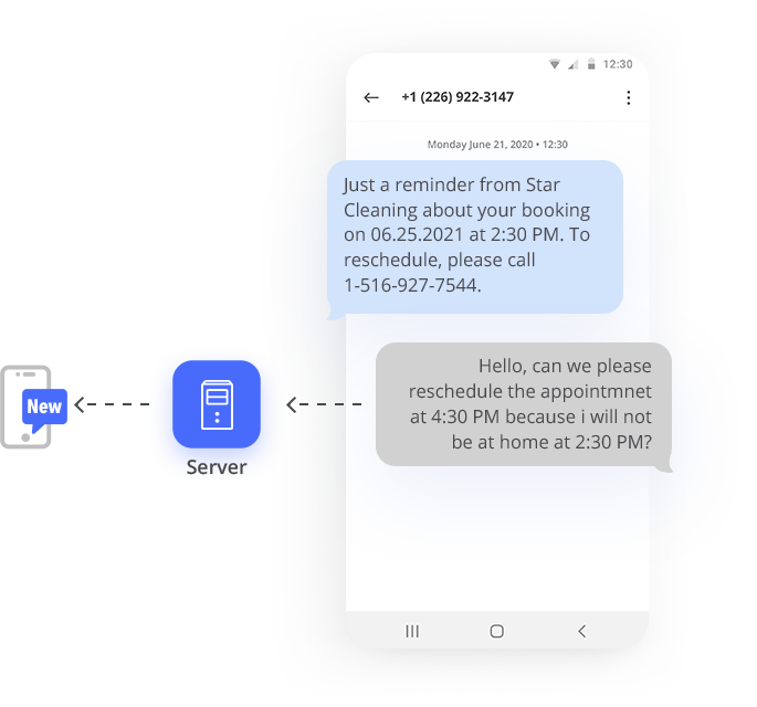 Notifications center in FieldVibe field service management software