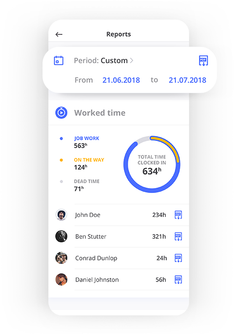 Custom reports in FieldVibe's field service management software